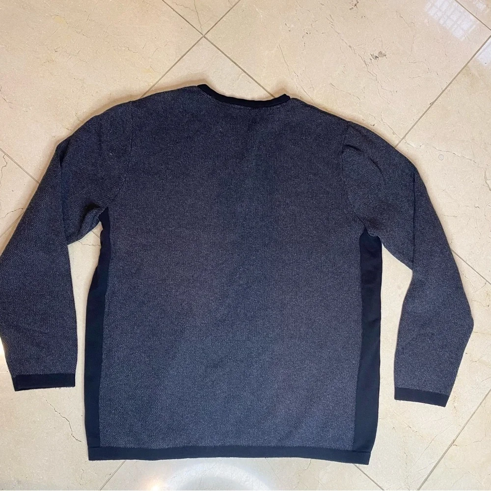 Hawker & Rye Stitxh Fix Cotton Cashmere Blend Sweater black Grey XL